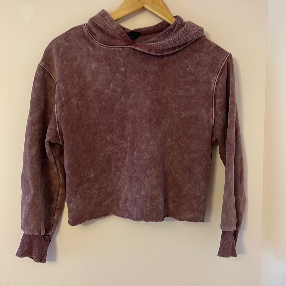 The Art Class (Target) big kids (girls) cropped sweatshirt with worn/faded look.